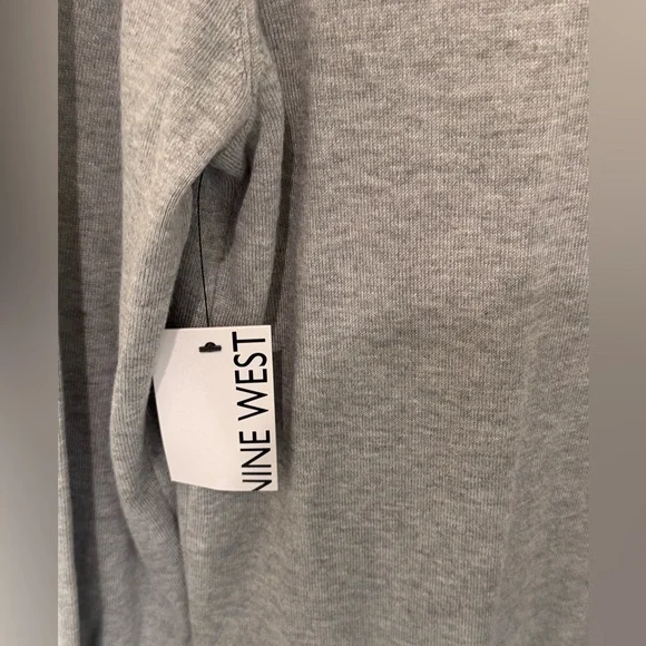 NWT Women's Nine West Essential Cardigan Light Grey size large - Picture 5 of 9